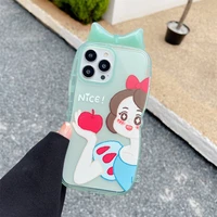 transparent apple girl shockproof phone case for iphone 13 pro max 11 12 pro max coque lens protection clear soft back cover