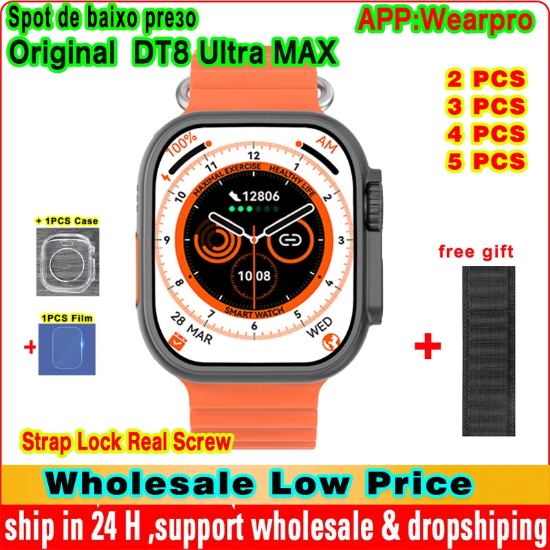 

Смарт-часы DT8 Ultra Max Series 8 с компасом, оптовая продажа, низкая цена, 49 мм, телефон с GPS трекером, звонки, умные часы iwo, 3 шт.