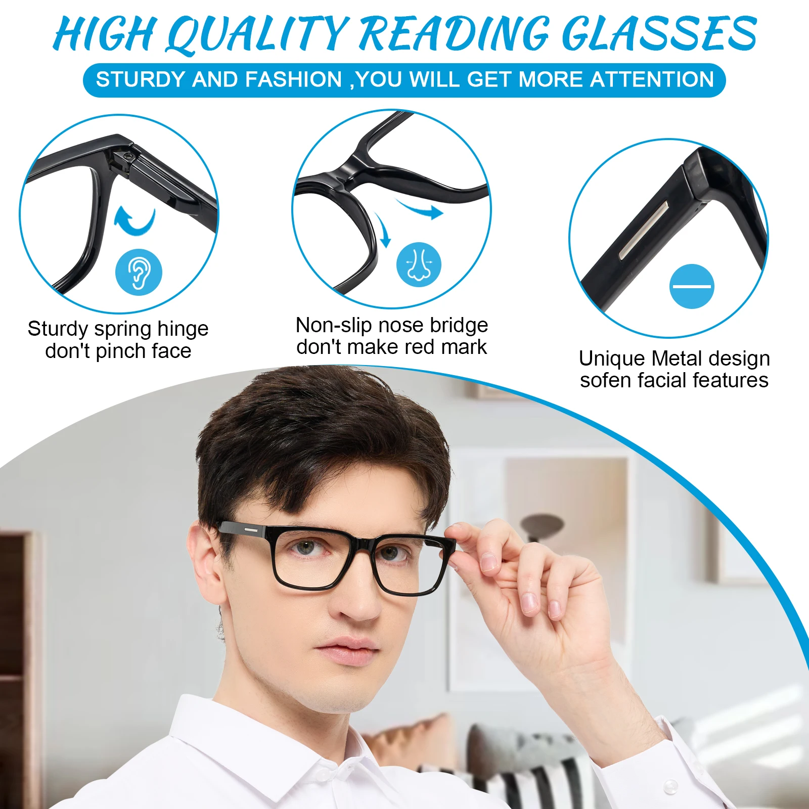 Мужские квадратные очки OCCI CHIARI для чтения