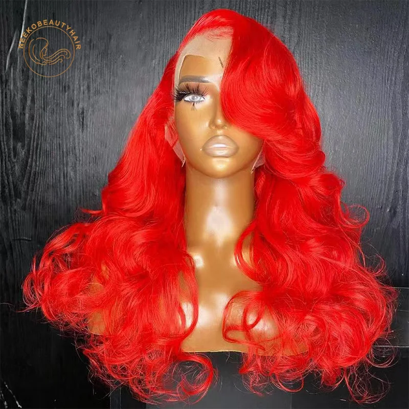 Ed Lace Front Wig Ginger Orange Wavy Pre Plucked 13x6 Hd Transparent Lace Frontal Wigs For Women Human Hair