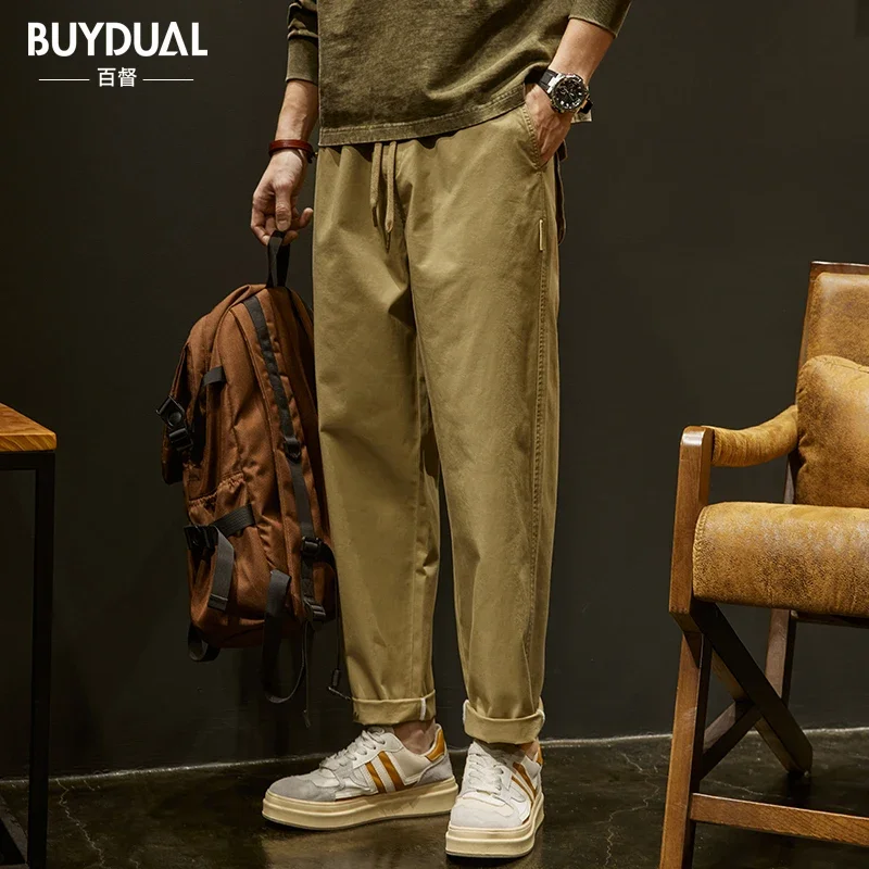 Весна 2023 модные мужские брюки-карго в американском стиле свободный крой большие
