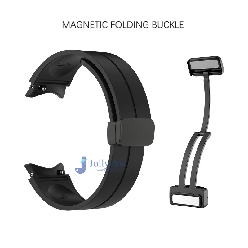 Original Silicone Strap for Samsung Watch 4/5 40 44mm Watch 5 Pro 45mm Band Magnetic Buckle for Galaxy Watch 4 Classic 42 46mm