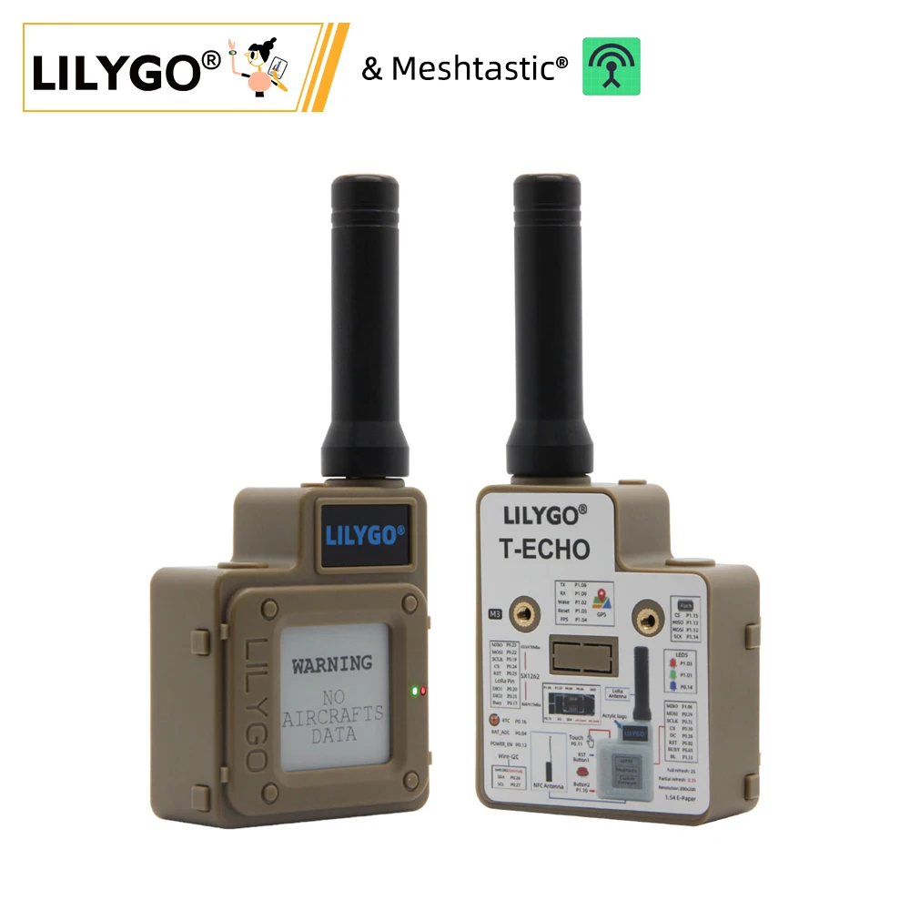 

LILYGO® TTGO Meshtastic T-Echo Brown NRF52840 433/868/915MHz Wireless Module L76K GPS 1.54 E-Paper BME280 Sensor
