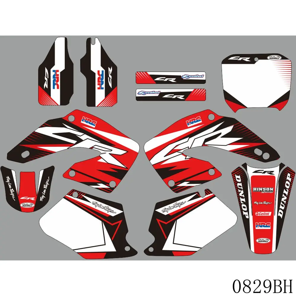 

Full Graphics Decals Stickers Motorcycle Background Custom Number Name For HONDA CR 125 250 CR125 CR250 2000 2001