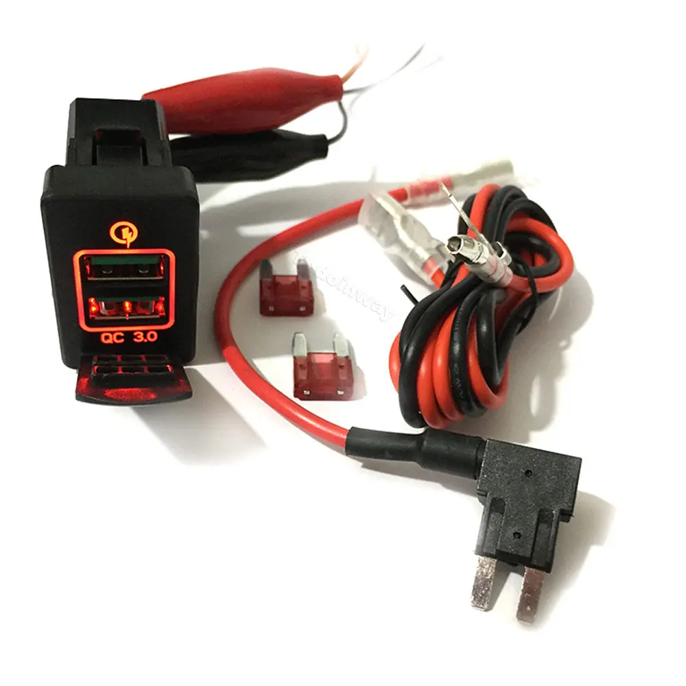 Фото Автомобильное зарядное устройство Quick 3, двойной USB-адаптер для быстрой зарядки телефона для Mitsubishi Outlander 3 2018, Xpander 2018, Eclipse, Cross, ASX №3
