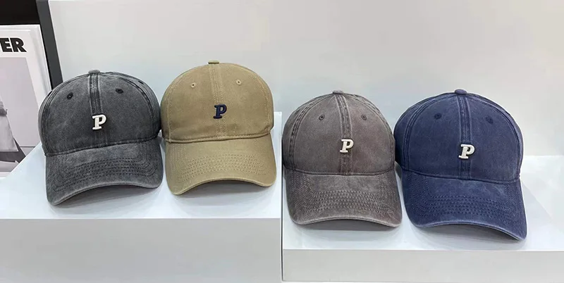 

Exported To South Korea P Cap Leisure Female Curved Eaves Cowboy Contracted Joker Soft Top Cap Male Fashion Elegant Literary Win