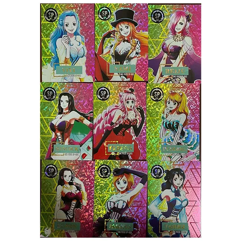 

Anime ONE PIECE Rare SP Refractive Flash Cards Nefeltari Vivi Nami Hancock Perona Toys for boys Collectible Cards Birthday Gifts