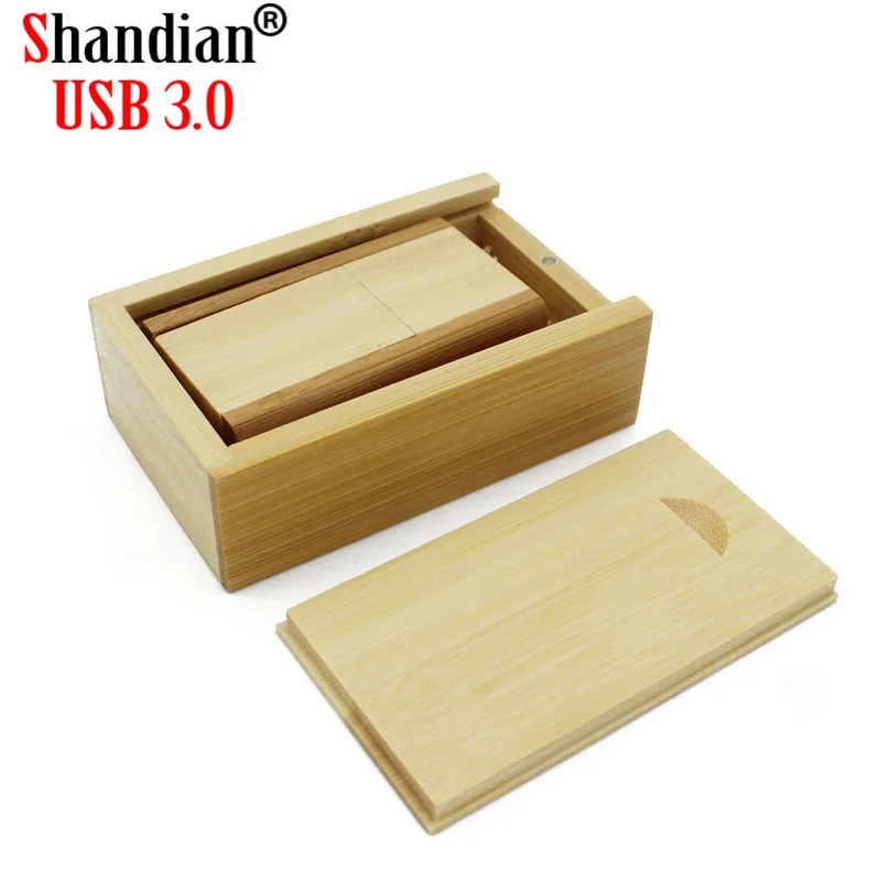 SHANDIAN USB 3 0 1 шт. Бесплатный Логотип Деревянный usb + коробка флеш-накопитель nutural wood