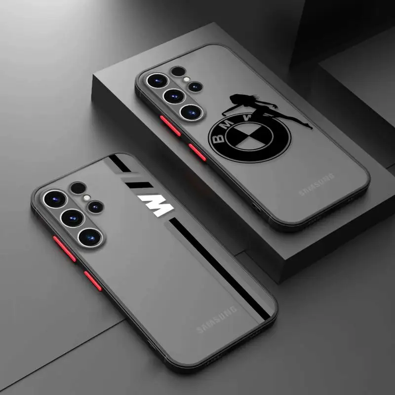 

BMW-M-Power Phone Case for Samsung Galaxy S23 S22 S21 Ultra S20 FE S10 S9 Note 20 Silicone Soft Frame Hard PC Matte Clear Coque