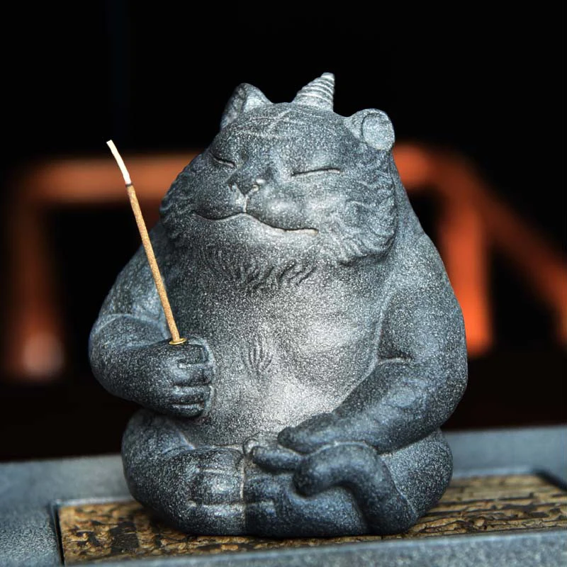 Tiger Statue Animal Stone Figurine Mascot Decor Tea Pet Crafts
Sculpture Office Home Decoration Accessorie Originality Gift