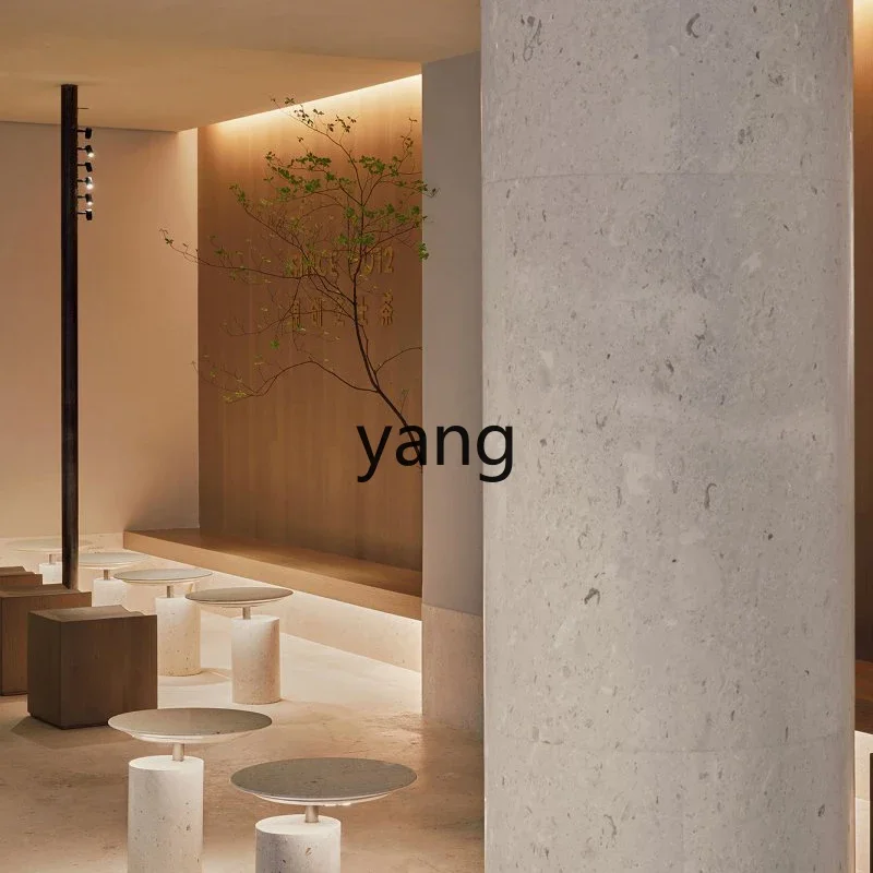 LH terrazzo edge few designer milk tea shop small round table Internet celebrity coffee simple