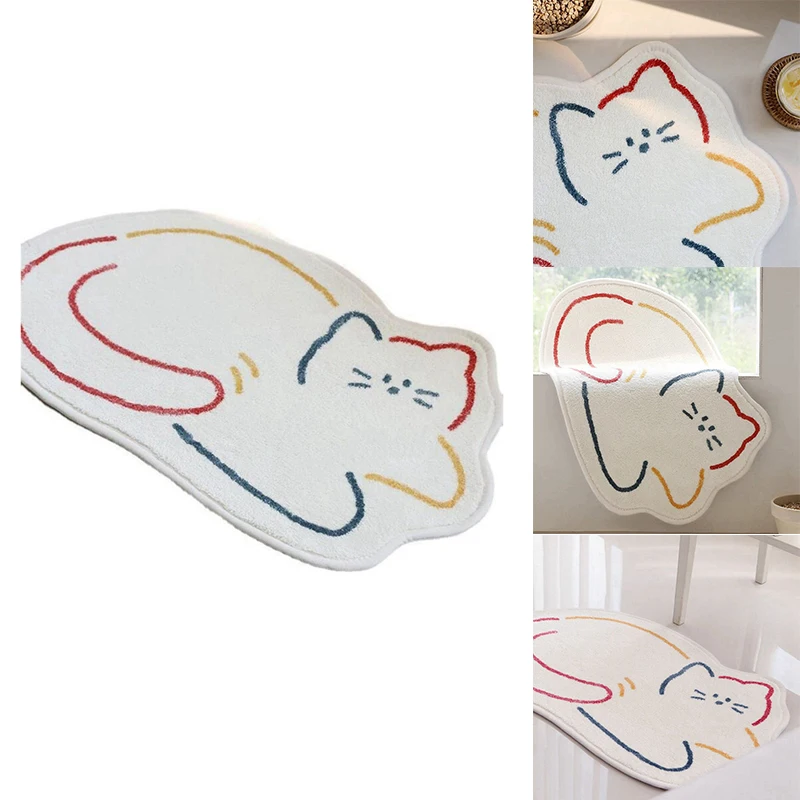 

Cute Cat's Carpet In The Bedroom, Furry Mat, Carpet In The Bedroom, For Nursery, Mat For Children Room Decor