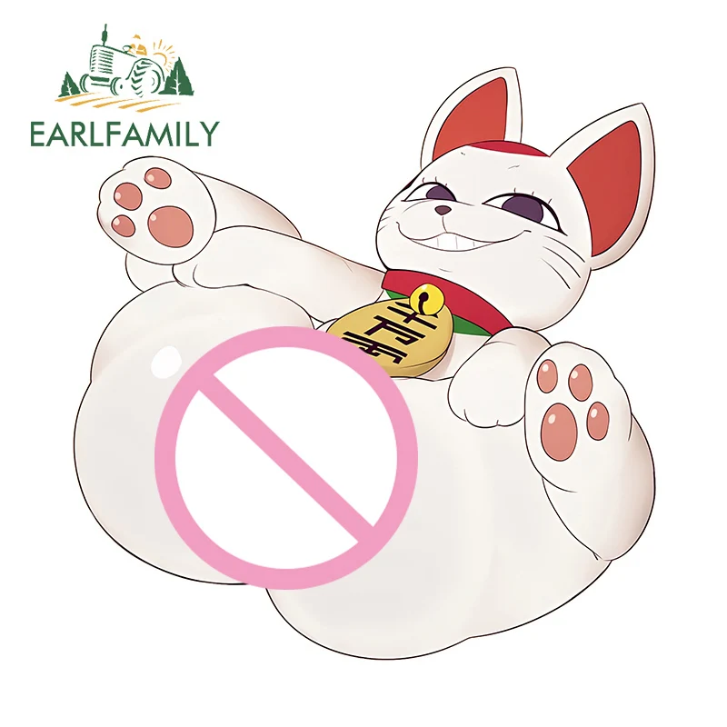 

EARLFAMILY интересные автомобильные наклейки Maneki Neko, водонепроницаемая виниловая наклейка высокого качества, подходит для кемпера, электрического велосипеда