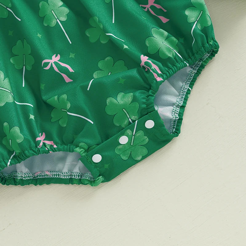 OPPERIAYA одежда для маленьких девочек зеленый трилистник вышивка букв круглый вырез
