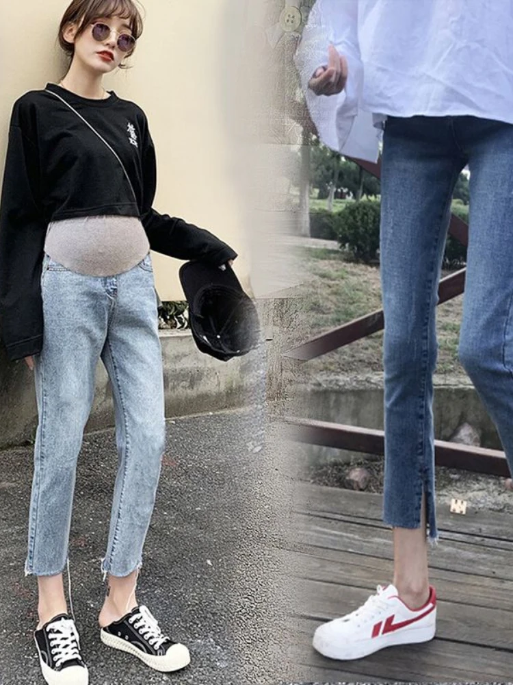 Maternity Jeans for Pregnant Women Pregnant Pants Elastic Pregnancy Clothes Spring 2023 New Slim Maternity Pant