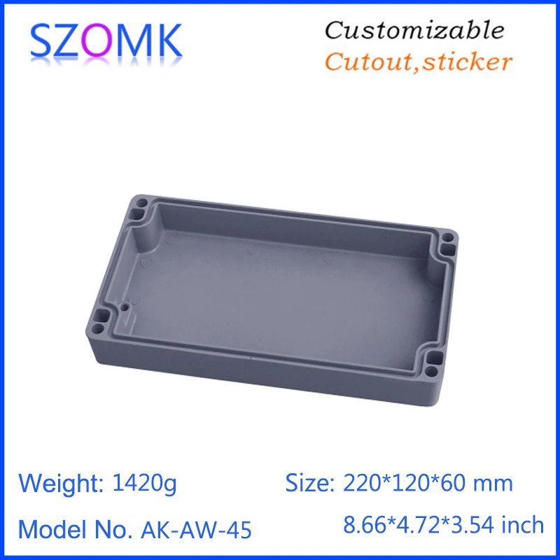 1 шт. 220*120*60 мм литая алюминиевая водонепроницаемая коробка IP66 корпус усилителя