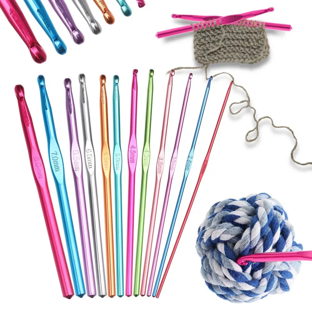 Crochet Hook Set Tunisian Afghan Aluminum Knitting Crochet Knitting Needle Crochet Needles Sewing Accessories