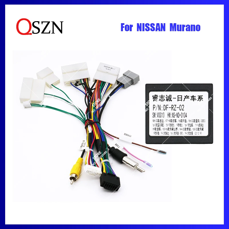 

QSZN Car Radio Adaptor Connector Wire Cable Canbus Box DF-RZ-02 For Nissan Murano Wiring Harness Power cables