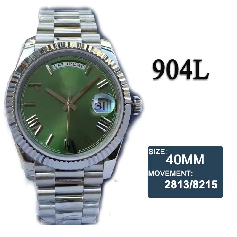 Мужские автоматические механические часы DateJust 41 мм AAA Реплика черный белый