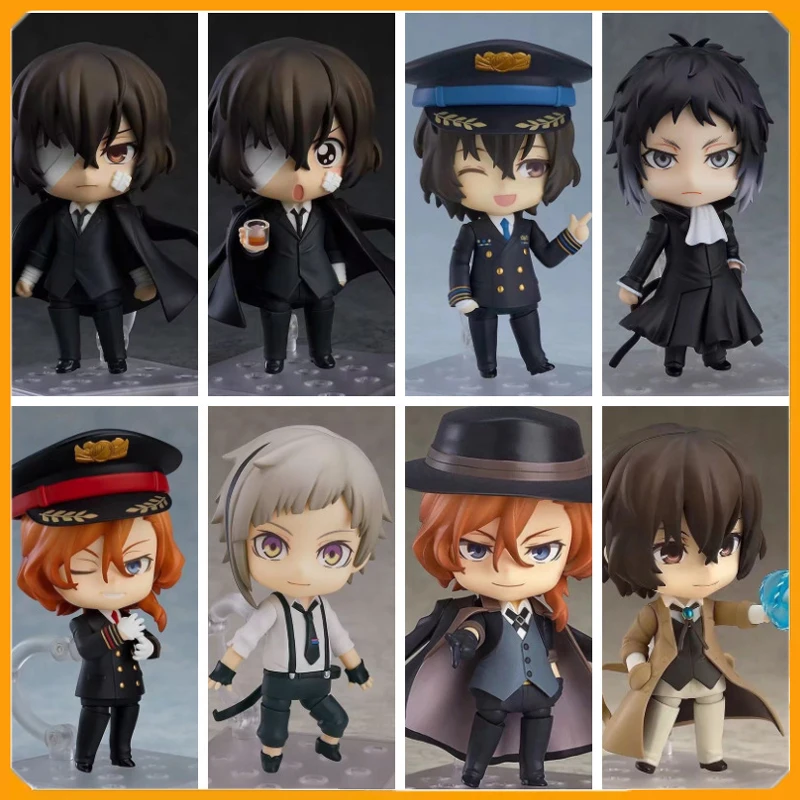 

10cm Bungo Stray Dogs Action Figures Q ver.1414# Dazai Osamu Nakajima Atsushi Nakahara Chuya Anime Model Collect Doll toys Gifts