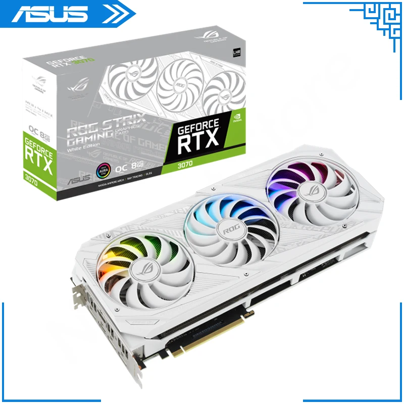 

Asus ROG-STRIX-RTX3070-O8G-WHITE-V2 GeForce RTX™ 3070 V2 White OC Edition 8GB GDDR6 LHR Version Graphics Card