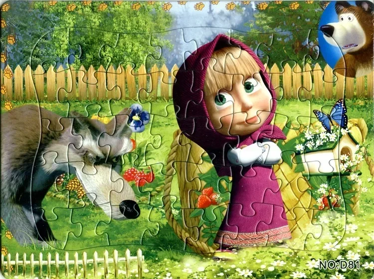 Фото Подарок на день рождения, пазл с надписью «MARTA and The Bear», бумажная сборка, мультяшный персонаж из аниме, плоская игрушка для родителей и детей №4