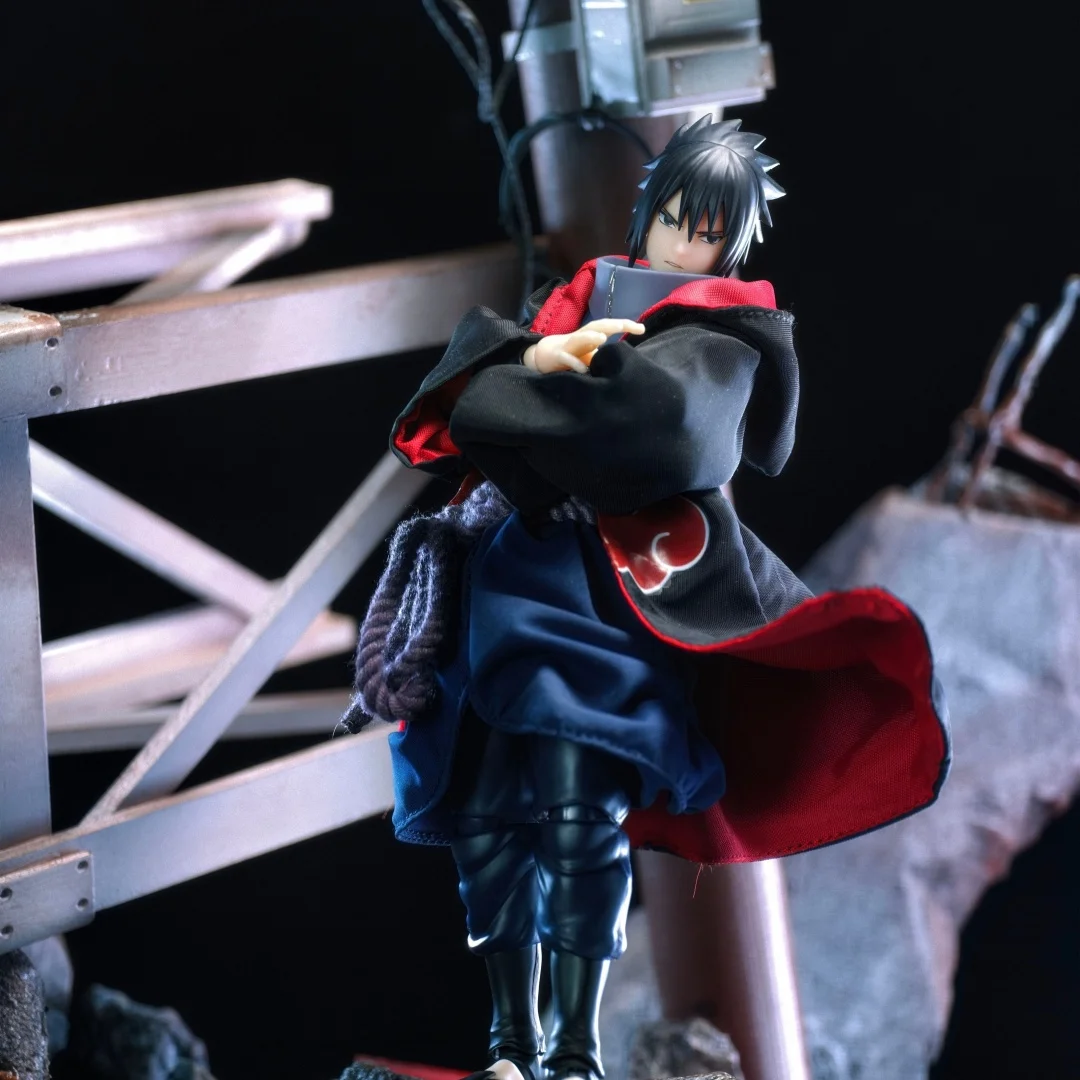 Фото Костюм-юбка ниндзя на заказ для Shfiguarts Uchiha Sasuke Naruto Shippuden, темно-синий с фиолетовым поясом-веревкой №5