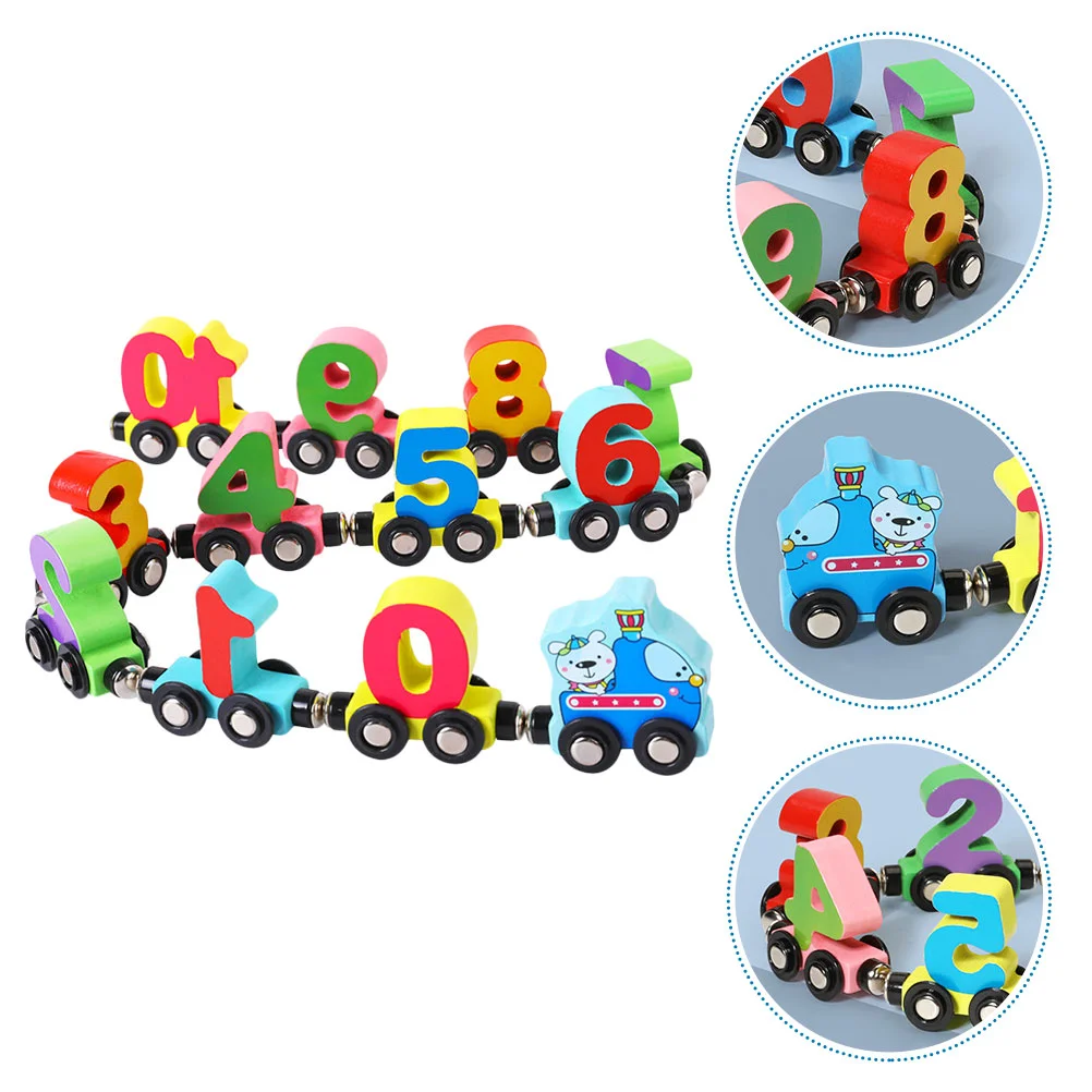 

1 Set Colorful Number Train Wooden Educational Number Train Plaything