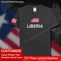 liberia country flag %e2%80%8btshirt diy custom jersey fans name number brand logo cotton t shirts men women loose casual sports t shirt