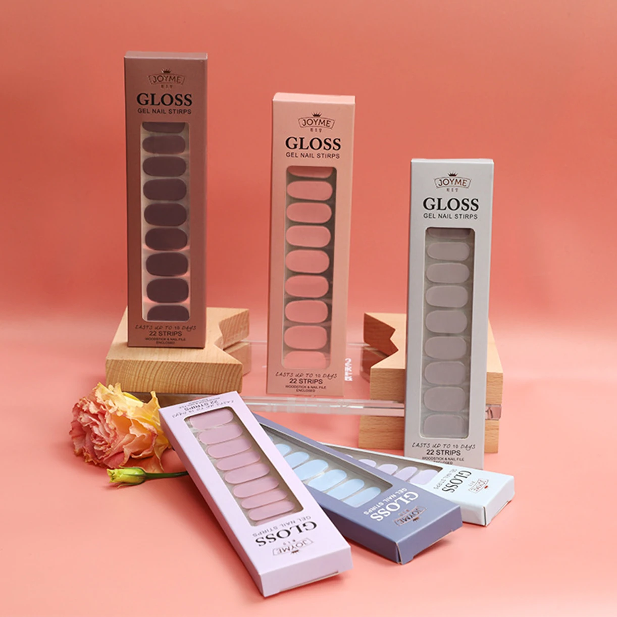 

22 Pcs/Sheet Gel Nail Stickers Solid Color Decorative Wraps Full Cover Nails Polish Sticker DIY Self-Adhesive Nail Art Sticker