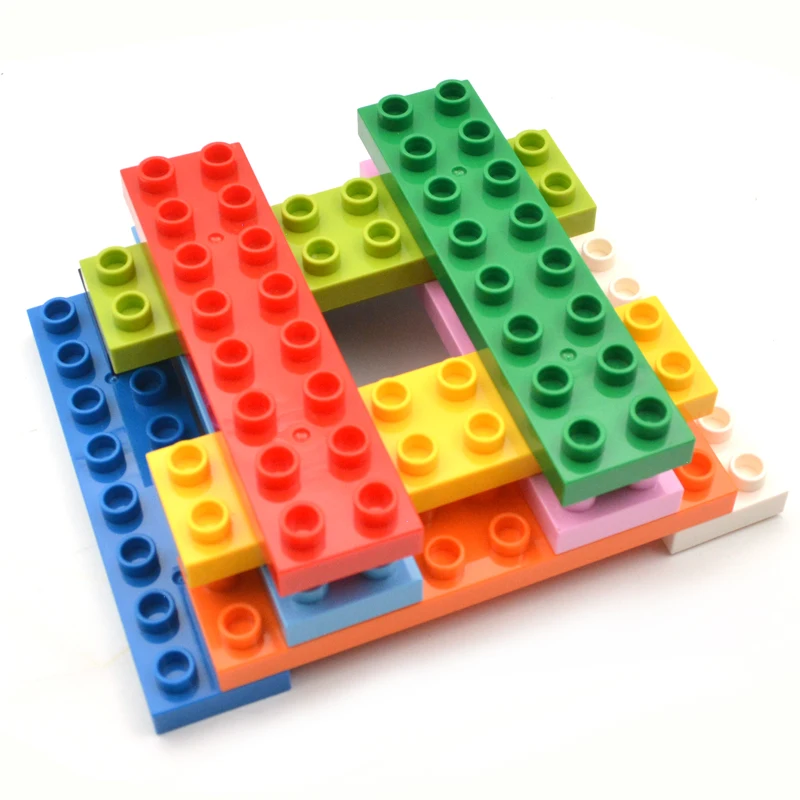 

Big Size Thin Brick Plate 2x8 Classic Educational Building Blocks Compatible With Most Large Bricks Plastic Toys For Children