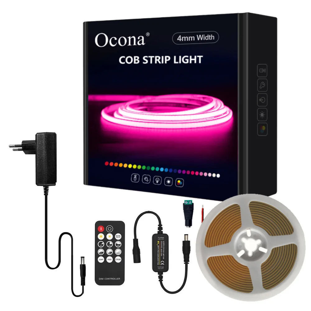 Набор светодиодных лент COB с пультом дистанционного управления линейная лента