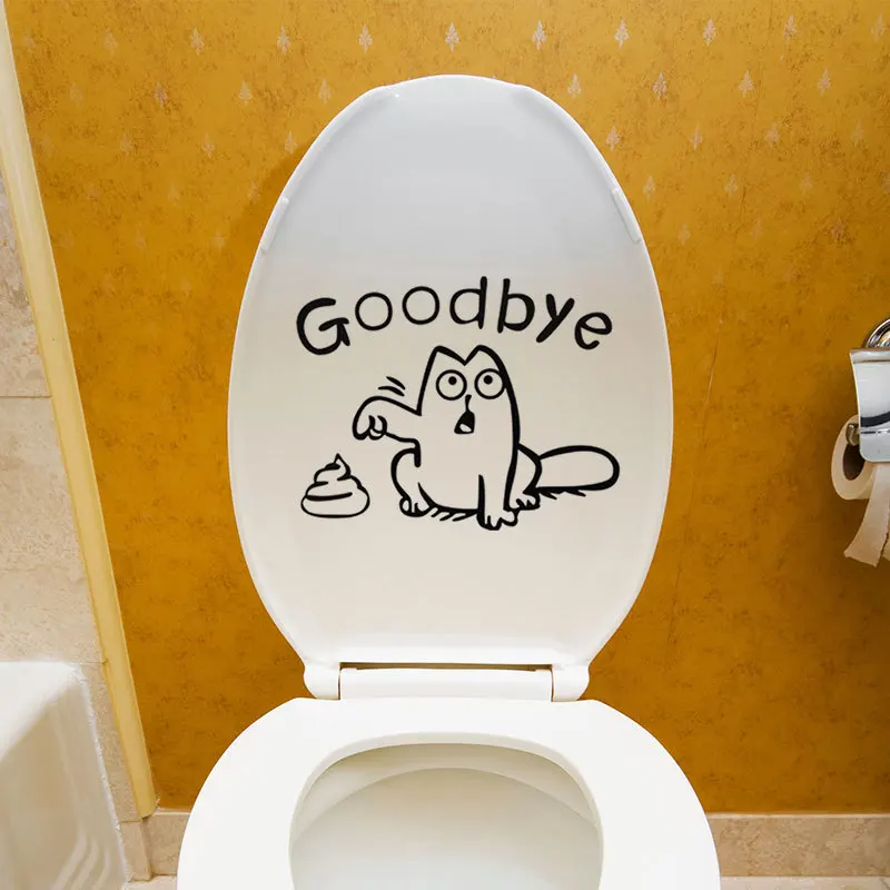 

Funny Wall Stickers Vivid 3D Waterproof Cartoon Wall Decal Bathroom Toilet Sticker Decorative Poster Mural Household Ornament