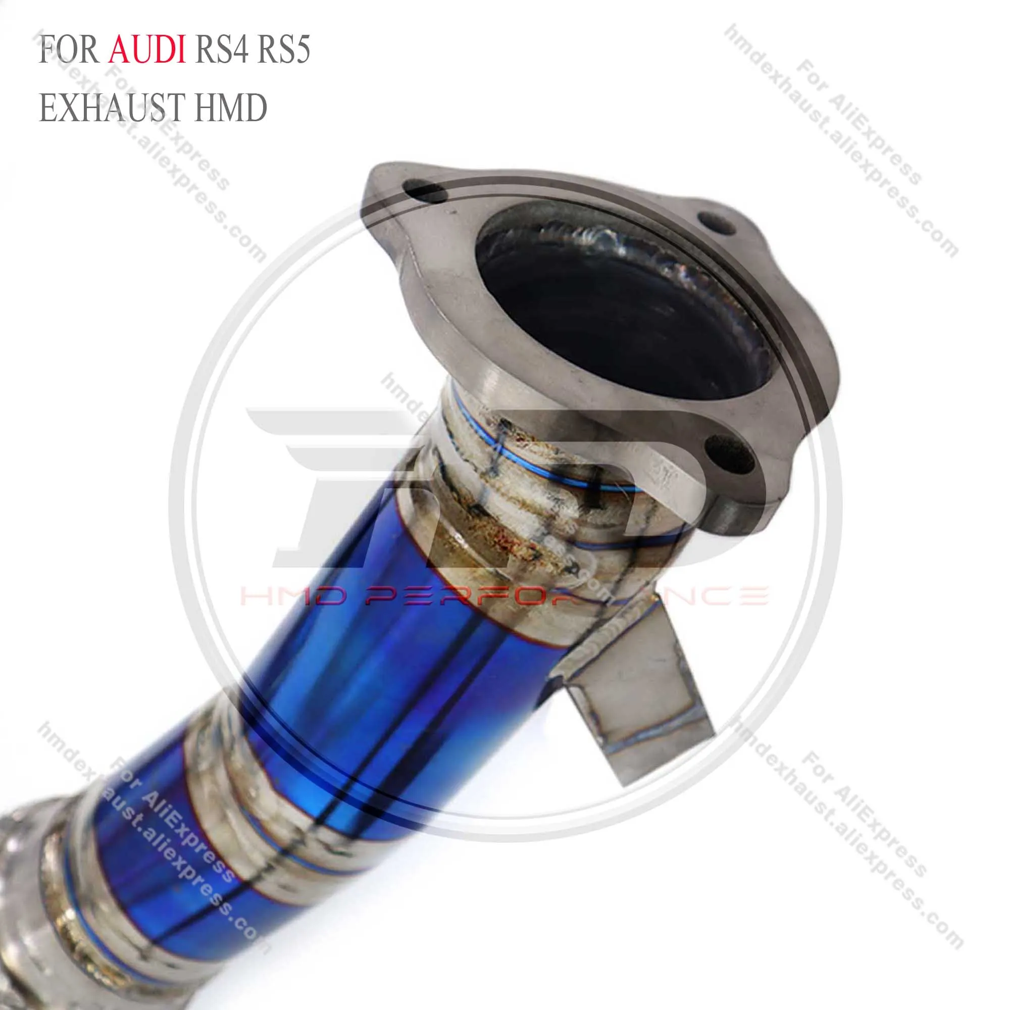 Заводская HMD из титанового сплава выхлопная система резонансная трубка для AUDI RS4