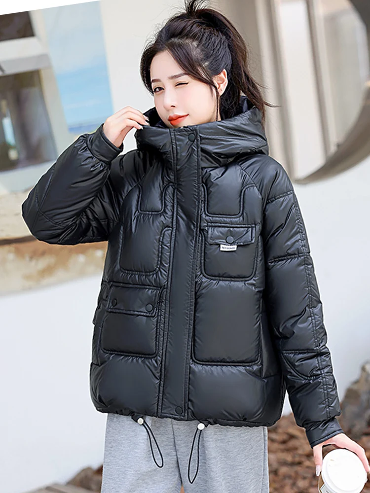 7 Candy Colors Women Winter Parka Korean Style Female Hooded Padded Thicken Coat Loose Oversized Parka Fashion