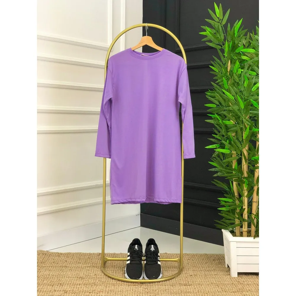 

Dorlie Image Long Sleeve Combed Cotton Tunic-White