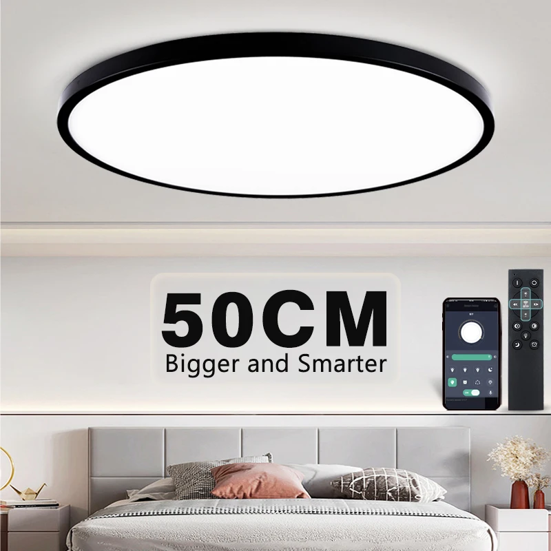 50CM Large Ceiling lamp Smart APP/ Remote Control Dimmable for Bedroom 48W Ceiling Lights AC 110/220V led lights for Living room