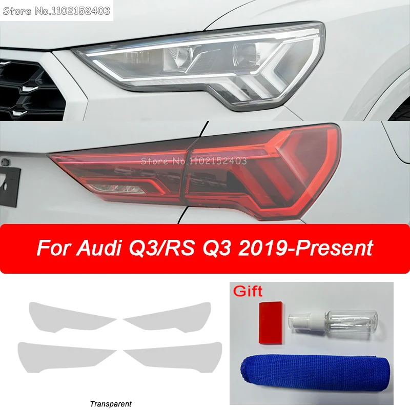 

Для Audi Q3 F3 RSQ3 2th Sportback 2019-2023 Защитная пленка для фар автомобиля Задний фонарь Прозрачная черная наклейка из ТПУ