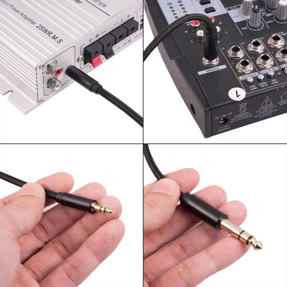 

For Mixer Amplifier Speaker Cable Connected To Mobile Phone Computer Gold Plated 3.5mm Stereo Male For On-board Audio Cable 2023