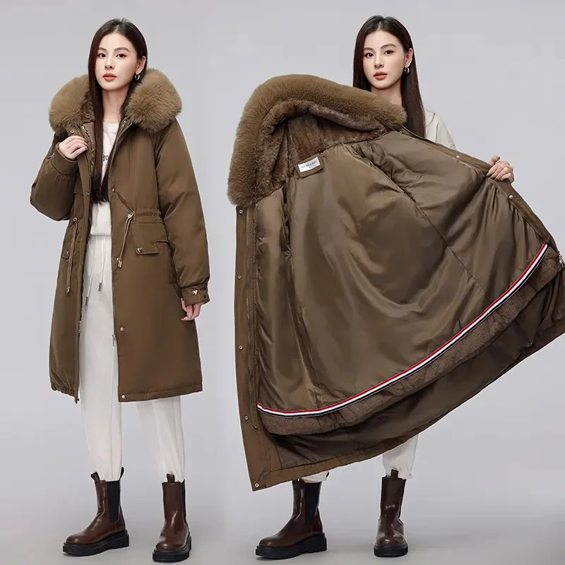 Пальто Pai Overcomes женские парки новинка зимы 2024 длинные пуховые хлопковые пальто