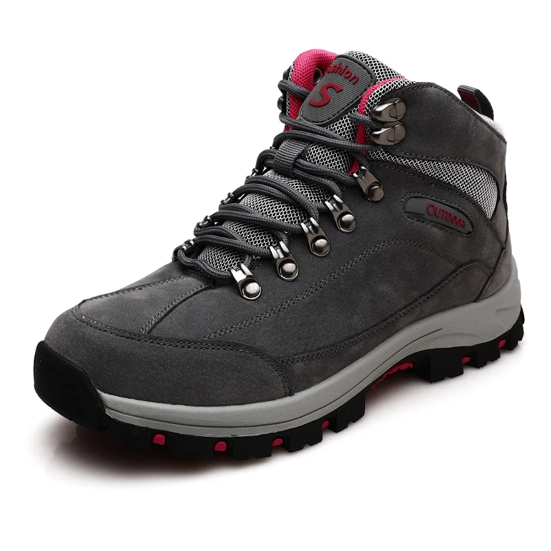 

Unisex High Top Outdoor Camping Hiking Shoes Women High Quality Plush Warm Casual Sneakers Male Non-slip Trekking Walking Boots