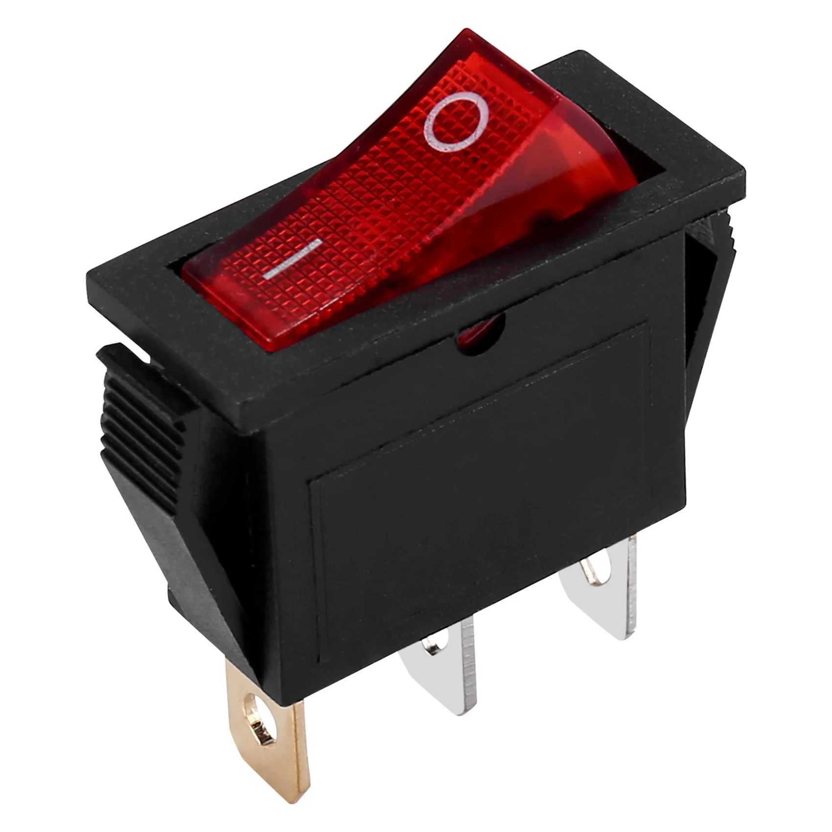 Яркий биполярный переключатель 28x10 мм 250 В 15 А 3 клеммы красный