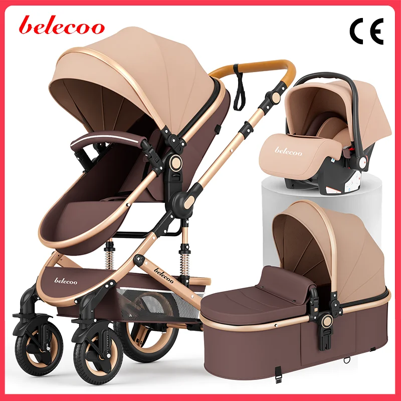 

Belecoo Baby Stroller 3 in 1 Portable Travel Baby Stroller Travel Foldable Stroller CE Approved Free Shipping