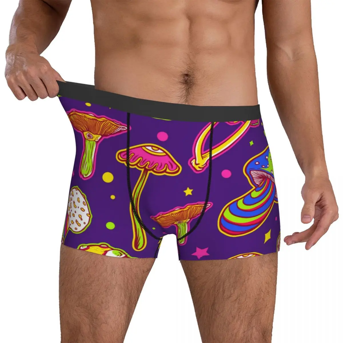 

Magic Mushroom Underwear Colorful Plants Print Males Panties Sublimation Sexy Boxer Shorts High Quality Boxer Brief Plus Size