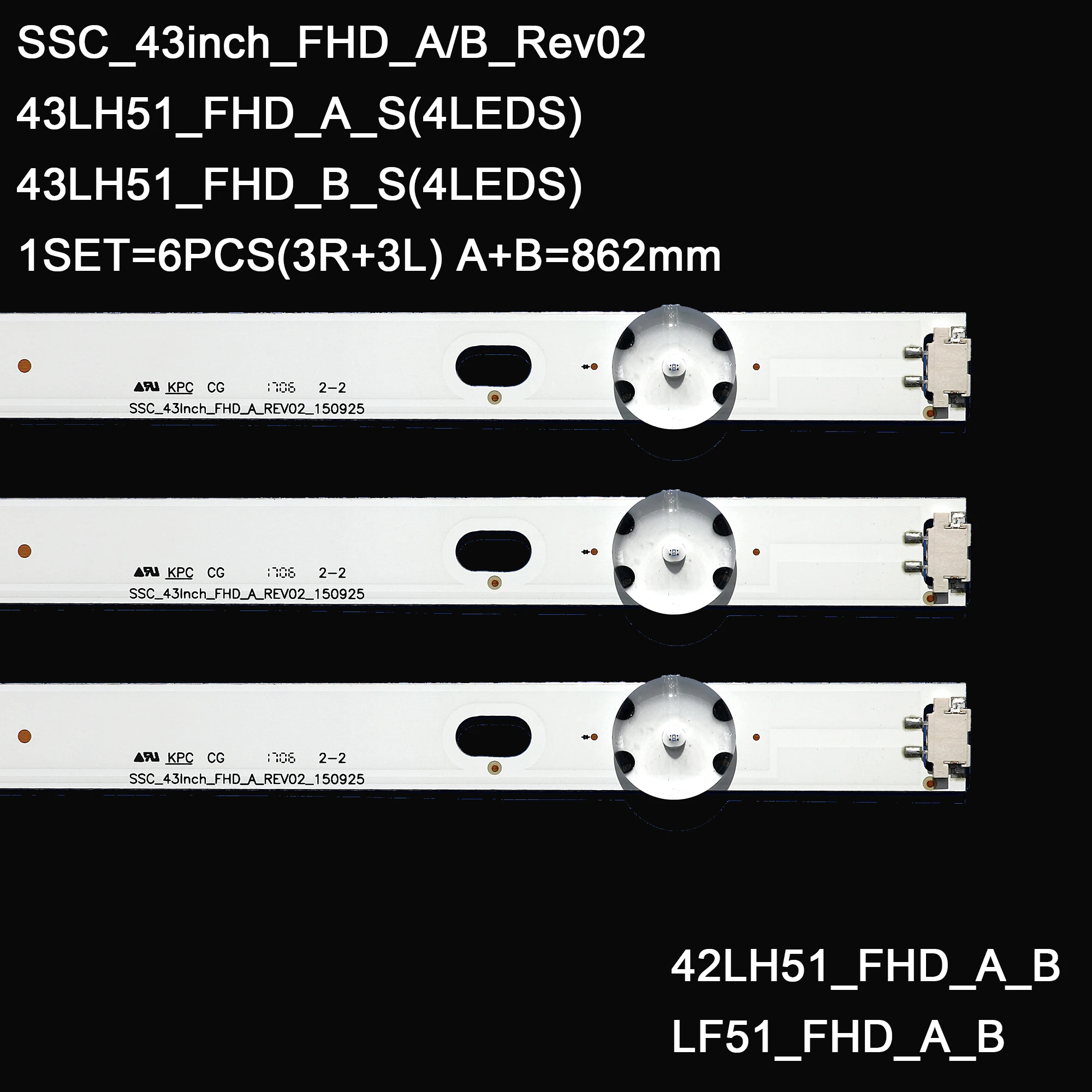 

7 lamp For LG LED Backlight 43"TV 43LX300C 43LF510V LF51-FHD-A HC430DUE COB 43LH51_FHD A B 43LH5700 43LF5100 43lh513v