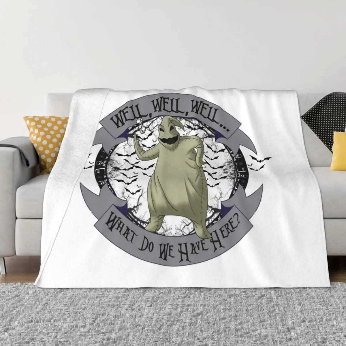 

Одеяло Oogie Boogie, многофункциональное мягкое Фланелевое покрывало с мультяшным принтом для дома и офиса, тонкое плюшевое покрывало