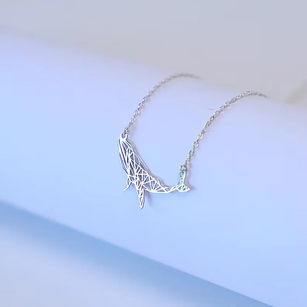 Сделай Сам креативное полое металлическое ожерелье с подвеской в виде Кита