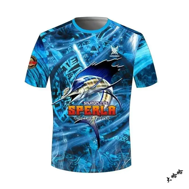 

3D Fishing Women Men's T-shirt Summer Outdoor Short Sleeve Shirt Oversized Casual Pullover Male Fashion Streetwear Mens Clothing