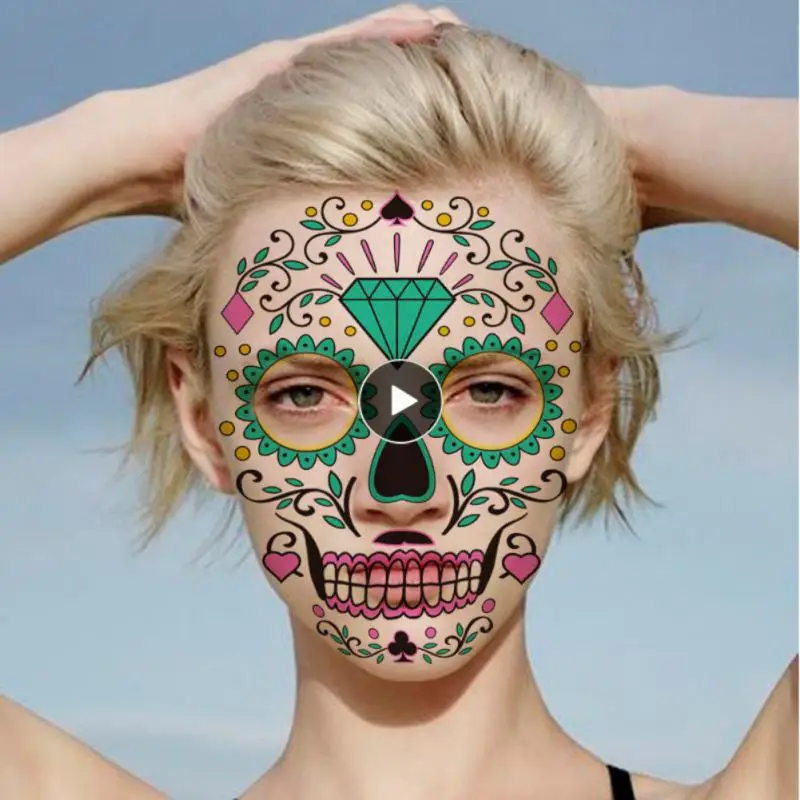 

Halloween Scary Two Color Luminous Temporary Tattoo Sticker Face Eye Sticker Ghost Festival Scar Tattoo Sticker Decor