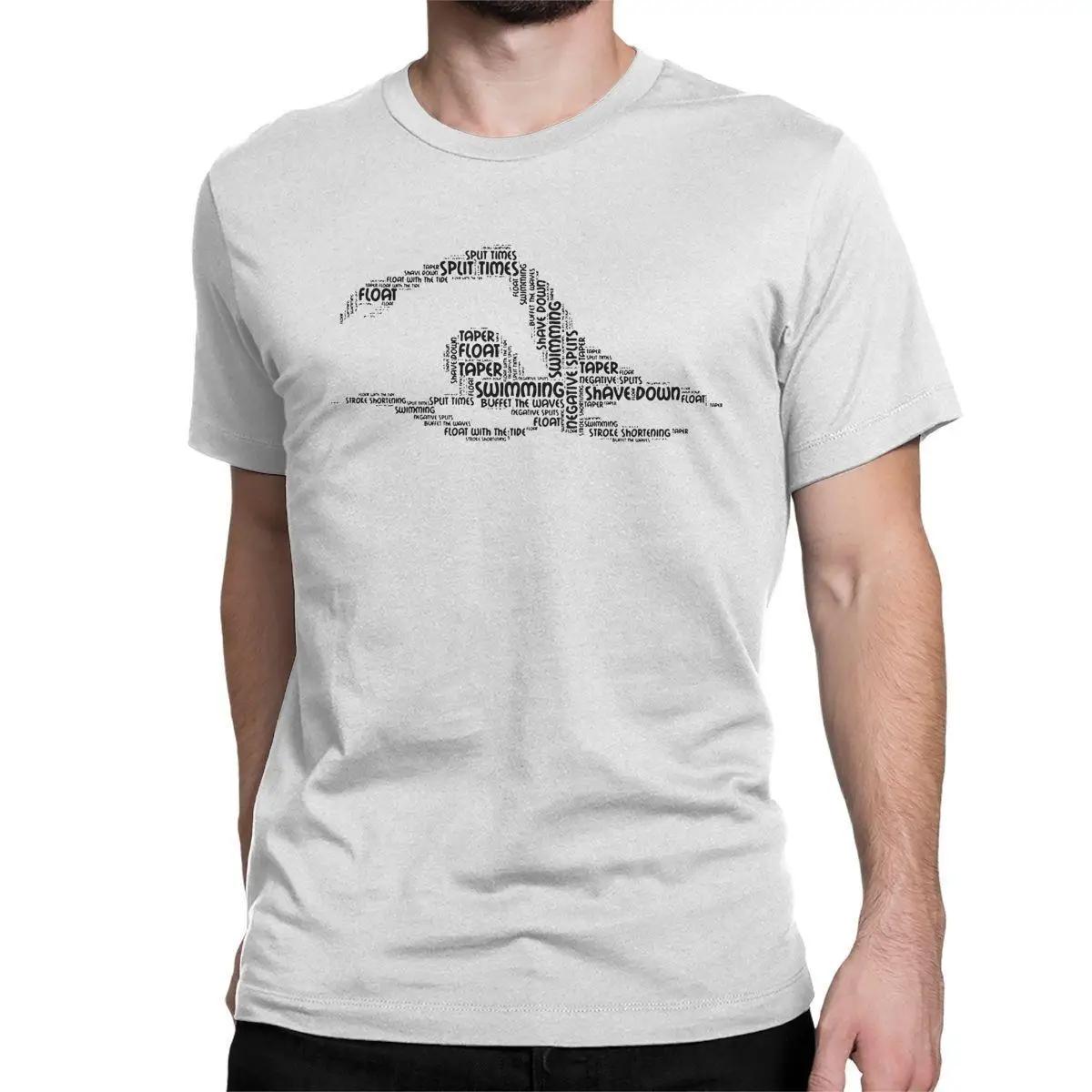 

Novelty Swimmer Word Swimmer Swim T-Shirt Men O Neck Pure Cotton T Shirts Water Sports Short Sleeve Tees Unique Clothes